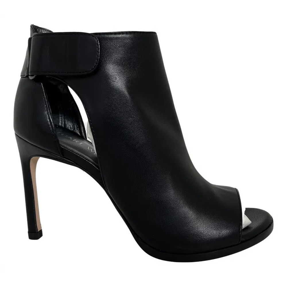 Stuart Weitzman Black Open Toe Shooties 9.5